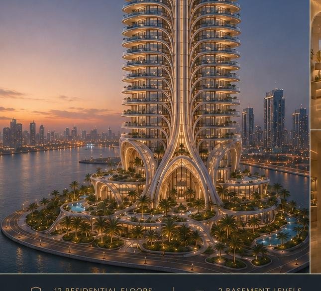 The Vitalis Residences tower over the water