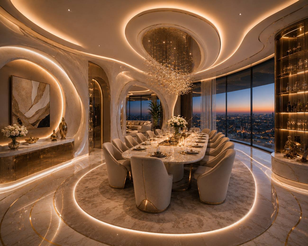 Sky villa dining room