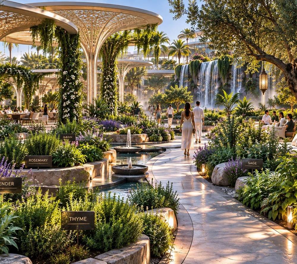 Aromatic herbal garden