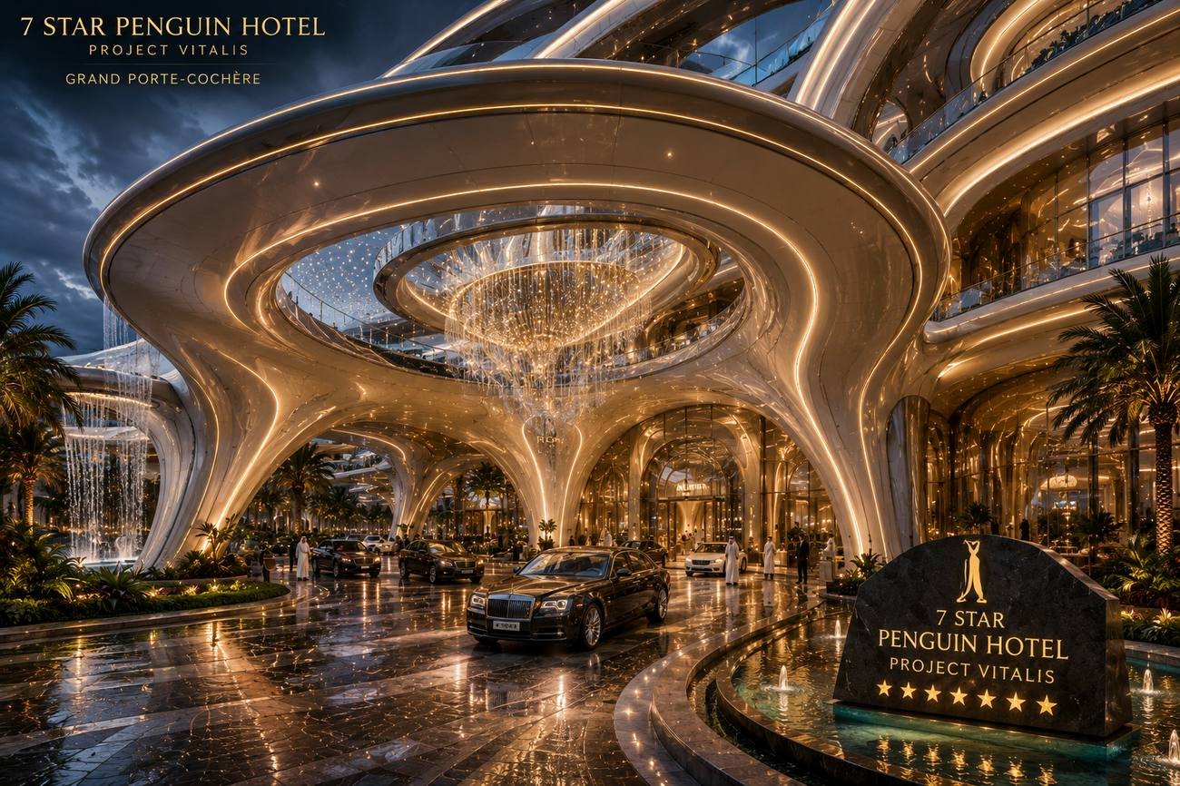 Grand porte-cochère arrival