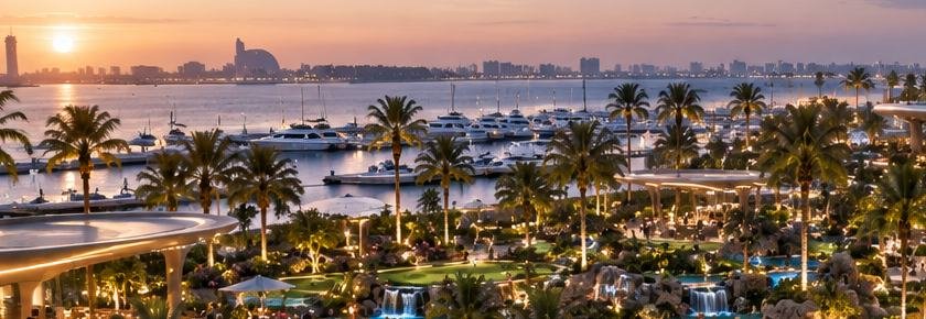The Vitalis marina at golden hour